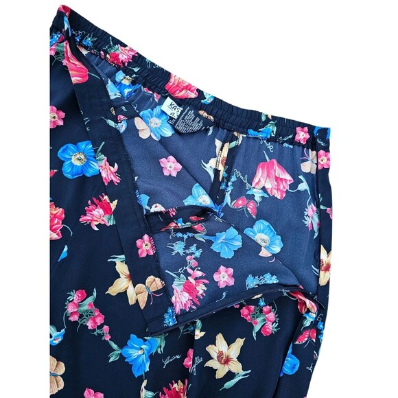 Vintage Kasper ASL Blouse 6 Skirt 10 Set Hawaiian Outfit Black Floral Shirt Top - Picture 12 of 16
